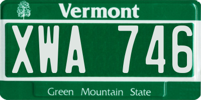 VT license plate XWA746