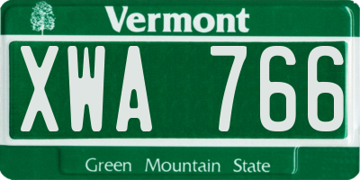 VT license plate XWA766