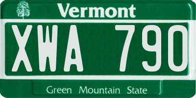 VT license plate XWA790
