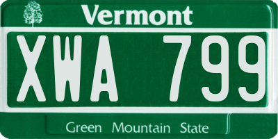 VT license plate XWA799