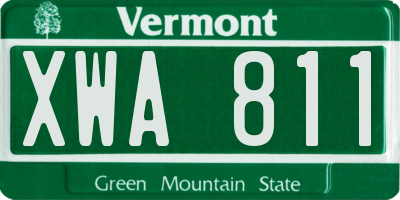 VT license plate XWA811