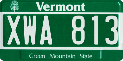 VT license plate XWA813