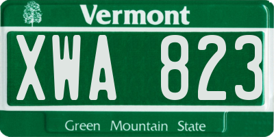 VT license plate XWA823