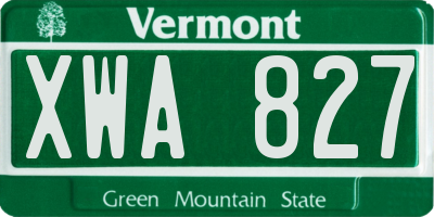 VT license plate XWA827