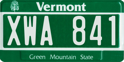 VT license plate XWA841