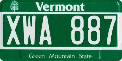VT license plate XWA887