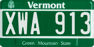 VT license plate XWA913