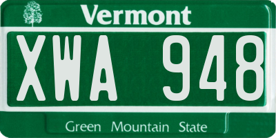 VT license plate XWA948