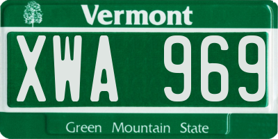 VT license plate XWA969