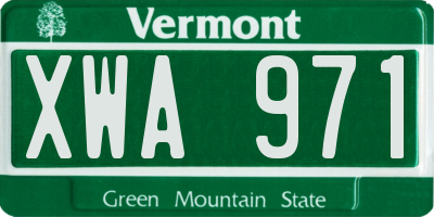 VT license plate XWA971