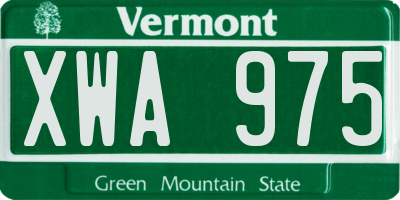 VT license plate XWA975
