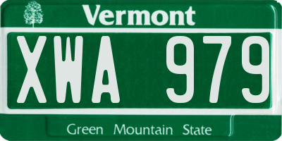 VT license plate XWA979