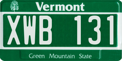 VT license plate XWB131