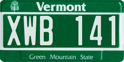 VT license plate XWB141