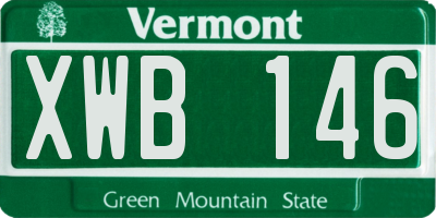 VT license plate XWB146