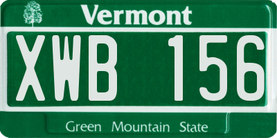 VT license plate XWB156