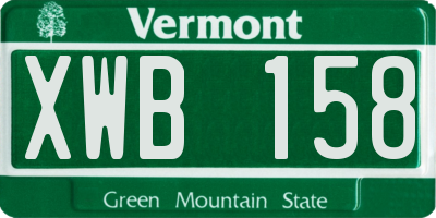 VT license plate XWB158