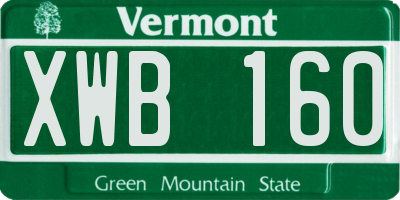 VT license plate XWB160