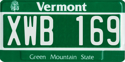 VT license plate XWB169