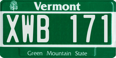 VT license plate XWB171