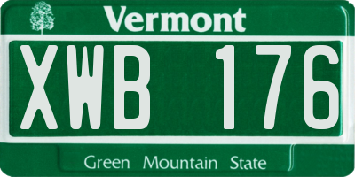 VT license plate XWB176