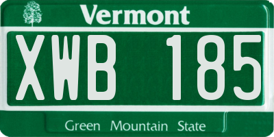 VT license plate XWB185