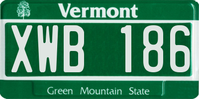 VT license plate XWB186
