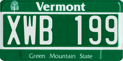VT license plate XWB199
