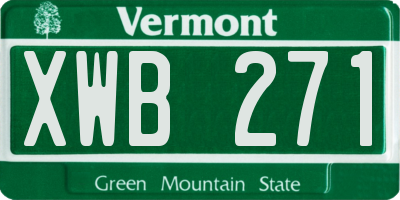 VT license plate XWB271
