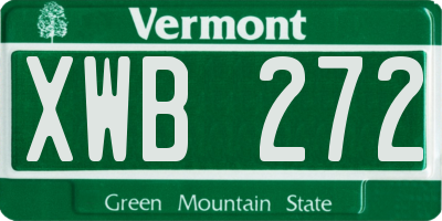 VT license plate XWB272