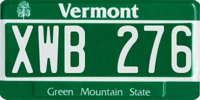VT license plate XWB276