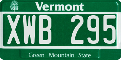 VT license plate XWB295