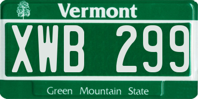 VT license plate XWB299