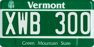 VT license plate XWB300