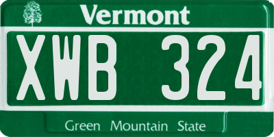 VT license plate XWB324