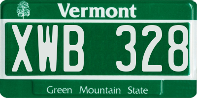 VT license plate XWB328