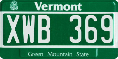 VT license plate XWB369