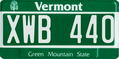 VT license plate XWB440