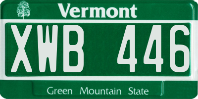 VT license plate XWB446