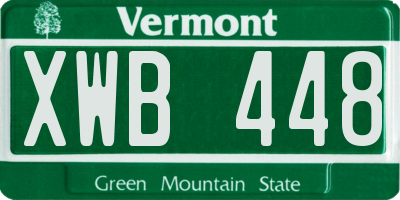 VT license plate XWB448