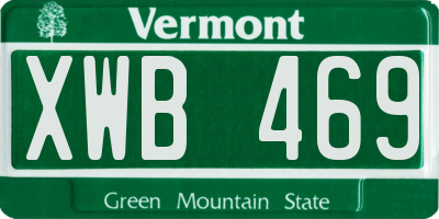 VT license plate XWB469