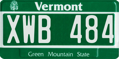 VT license plate XWB484
