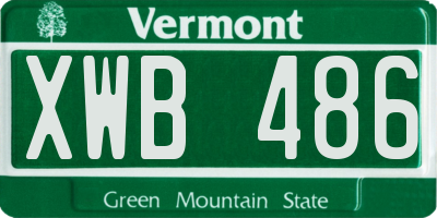 VT license plate XWB486