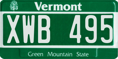 VT license plate XWB495