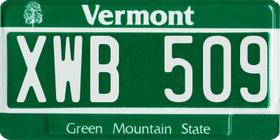 VT license plate XWB509