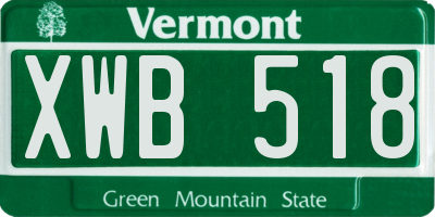 VT license plate XWB518
