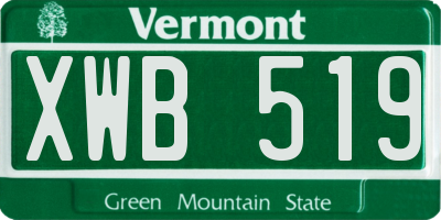 VT license plate XWB519
