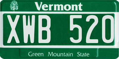 VT license plate XWB520