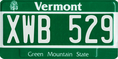 VT license plate XWB529