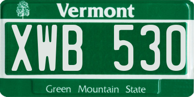 VT license plate XWB530
